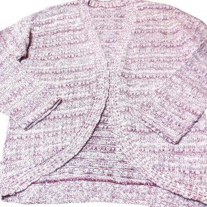 Cardigan Sweater LARGE cotton blend Open Front Long Sleeve Knit Jacket Top shrug